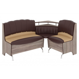 Кухонний куточок StreamSideDine-1 (шкірзам, коричневий + кава (premium) + трюфель, 171,5х126,6 см)