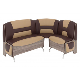 Кухонний куточок BiteBooth-1 (шкірзам, коричневий + кава (premium) + трюфель, 171,5х126,6 см)