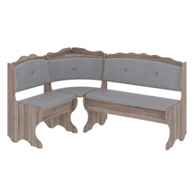 Кухонний куточок GourmetGrove-1 (шкірзам, сірий + трюфель, 150х110 см)