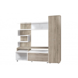 Вітальня Зепто-1 (195х49х196 см, дуб крафт сірий + білий)