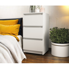 Тумба прикроватная Tobi Sho Heidi T-216 на три ящика для спальни, 400х758х398 мм Белый