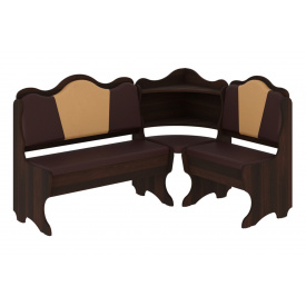 Кухонний куточок ColdCuisine-1 (шкірзам, коричневий + кава + горіх, 150х110 см)