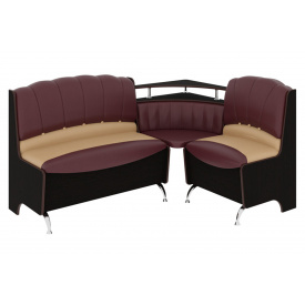 Кухонний куточок StreamSideDine-1 (шкірзам, бордо + кава (premium) + венге, 171,5х126,6 см)