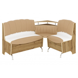 Кухонний куточок StreamSideDine-1 (шкірзам, кава + білий (premium) + тахо, 171,5х126,6 см)