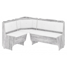 Кухонний куточок DineDream-1 (шкірзам, білий + бетон, 160х120 см)