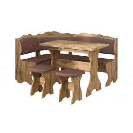 Кухонний комплект GourmetGrove (Тахо + Коричневий, куточок, стіл та 2 табуретки)