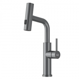 Смеситель для кухни Nett LGr-35 выдвижной излив "Водопад", серый