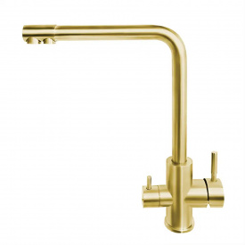 Смеситель для кухни Nett FG-33 двухрычажный, золотой