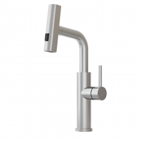 Смеситель для кухни Nett LW-35 выдвижной излив "Водопад", нержавеющая сталь