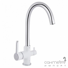 Смеситель для кухни с изливом для фильтрованной воды Qtap Grand QTGRA362CRW45668 хром/белый
