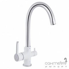 Смеситель для кухни с изливом для фильтрованной воды Qtap Grand QTGRA362CRW45668 хром/белый Київ