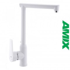 Смеситель для кухни AMIX Mario-017 White (без подвода), Белый Київ
