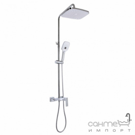 Душевая стойка с изливом Qtap Gemini QTGEM111CRW45687 хром/белая