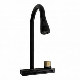 Смеситель для кухни Platinum ZS86 "Водопад" с выдвижным изливом, черный