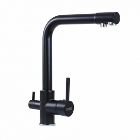 Смеситель для кухни Platinum KT 14 двухрычажный, черный