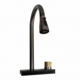 Смеситель для кухни Platinum ZS85 "Водопад" с выдвижным изливом, графит