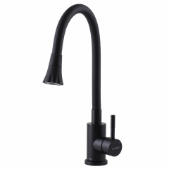 Смеситель для кухни Globus Lux Alpen гибкий излив, черный (SBT1-203SA-BB-B01) Новомиколаївка
