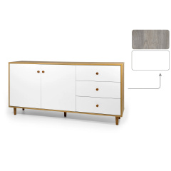 Комод UrbanOak-5 2ДВ 3ШУХ (шварцвальд і німфея альба, 159x39x77 см) IMI Славута