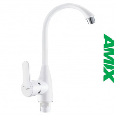 Смеситель для кухни AMIX Mario-011 White (с подводкой), Белый