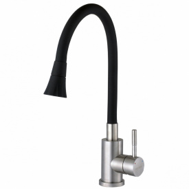 Смеситель для кухни Globus Lux Alpen гибкий излив, черный (SBT1-203SA-B01)