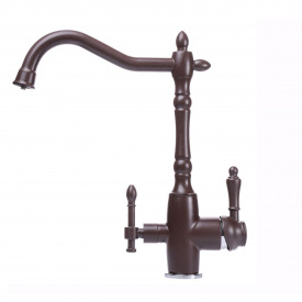 Смеситель для кухни Globus Lux Laser под осмос, коричневый (GLLR-1000-6-MARONE)