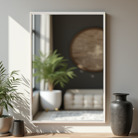 Дзеркало в рамі настінне Tobi Sho Melanie White без підсвічування універсальне, 700х500х20 мм