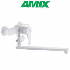 Фото - Смеситель для ванной AMIX Mario-006(W) White (без шланга и лейки), Белый Смеситель для ванной AMIX Mario-006(W) White (без шланга и лейки), Белый
