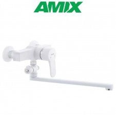 Фото - Смеситель для ванной AMIX Mario-006 White (без шланга и лейки), Белый Смеситель для ванной AMIX Mario-006 White (без шланга и лейки), Белый