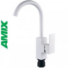 Змішувач для кухні из термопластика AMIX KUBUS-011 SET White (з підводкою), Білий Ужгород