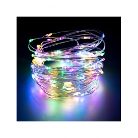 Светодиодная гирлянда нить Led "Капли росы" на 100 светодиодов 10 м с USB подключением Разноцветный