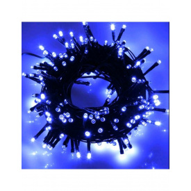 Светодиодная гирлянда электрическая Led на 300 светодиодов с контроллером черный провод Синий