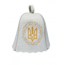Банная шапка Luxyart Тризуб золото One Size белый LA-742