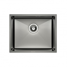 Кухонная мойка врезная GRANADO Under top MAX STEEL S201 530х430 квадратная, черная (GS07201B)
