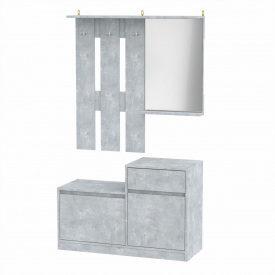 Передпокій із дзеркалом Компанит Влада 100,2х38х168,3 см Бетон