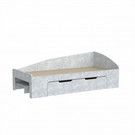 Односпальне ліжко з ящиком Компанит 90+1 204,2х94,4х70 см Бетон