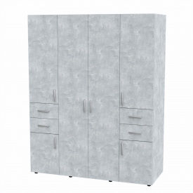 Шафа з дверима та ящиками Компанит Шафа 20 160,2х62х203 см Бетон