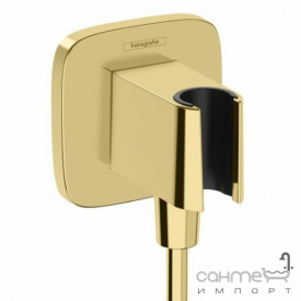 Шланговое подключение с держателем для ручного душа Hansgrohe FixFit Q 26887990 золото