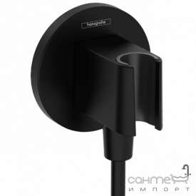 Шланговое подключение с держателем для ручного душа Hansgrohe FixFit S 26888670 матовый черный