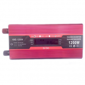 Инвертор напряжения Solar Smart King Power Inverter 012 c 12V на 220V 1200W модифицированная синусоида Red (11033-hbr)