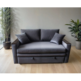 Диван мягкий Tobi Sho Kubus-140 прямой раскладной велюр Mars Синий/10, 1800х800х1000 мм