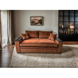 Диван прямой Tobi Sho Kubus-160 раскладной мягкий велюр Mars Терракотовый/05, 2000х800х1000 мм