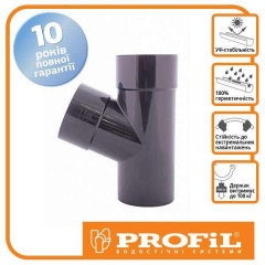 Тройник Profil 100/75/60 90 графитовый Королёво