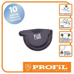 Заглушка желоба Profil правая Р 130 графитовая Кам'янське