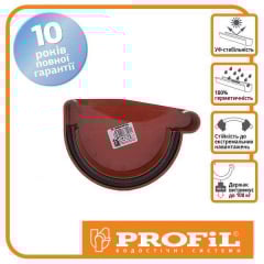 Заглушка желоба Profil левая L 130 кирпичная Каменское