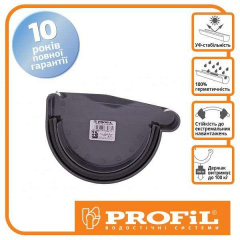 Заглушка желоба Profil левая L 90 графитовая Луцьк