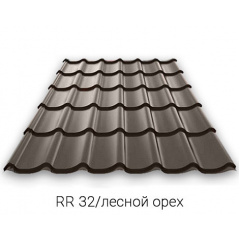 Металлочерепица Ruukki 40 Monterrey (Руукки Монтеррей) 0.55 мм Crown BT (Purex) Ворожба