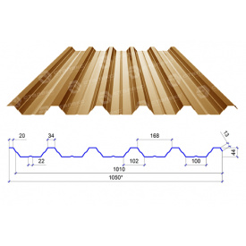 Сталекс Профнастил ПН-44 0,50 PEMA RAL 8004 Германия