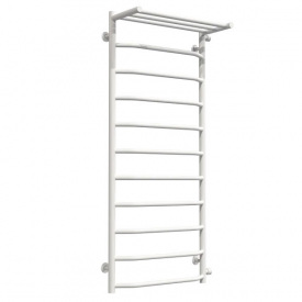 Полотенцесушитель водяной Deffi Трапеция с полкой П11 1200х530мм, нержавеющая сталь, белый