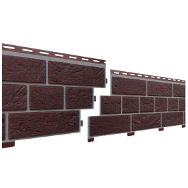 Сайдинг под кирпич Славянка прокрашенный коричневый 1,84м