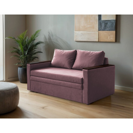 Диван-трансформер Tobi Sho Kubus-120 м'який для вітальні велюр Mars Пудрово-бузковий/11, 1600х800х1000 мм